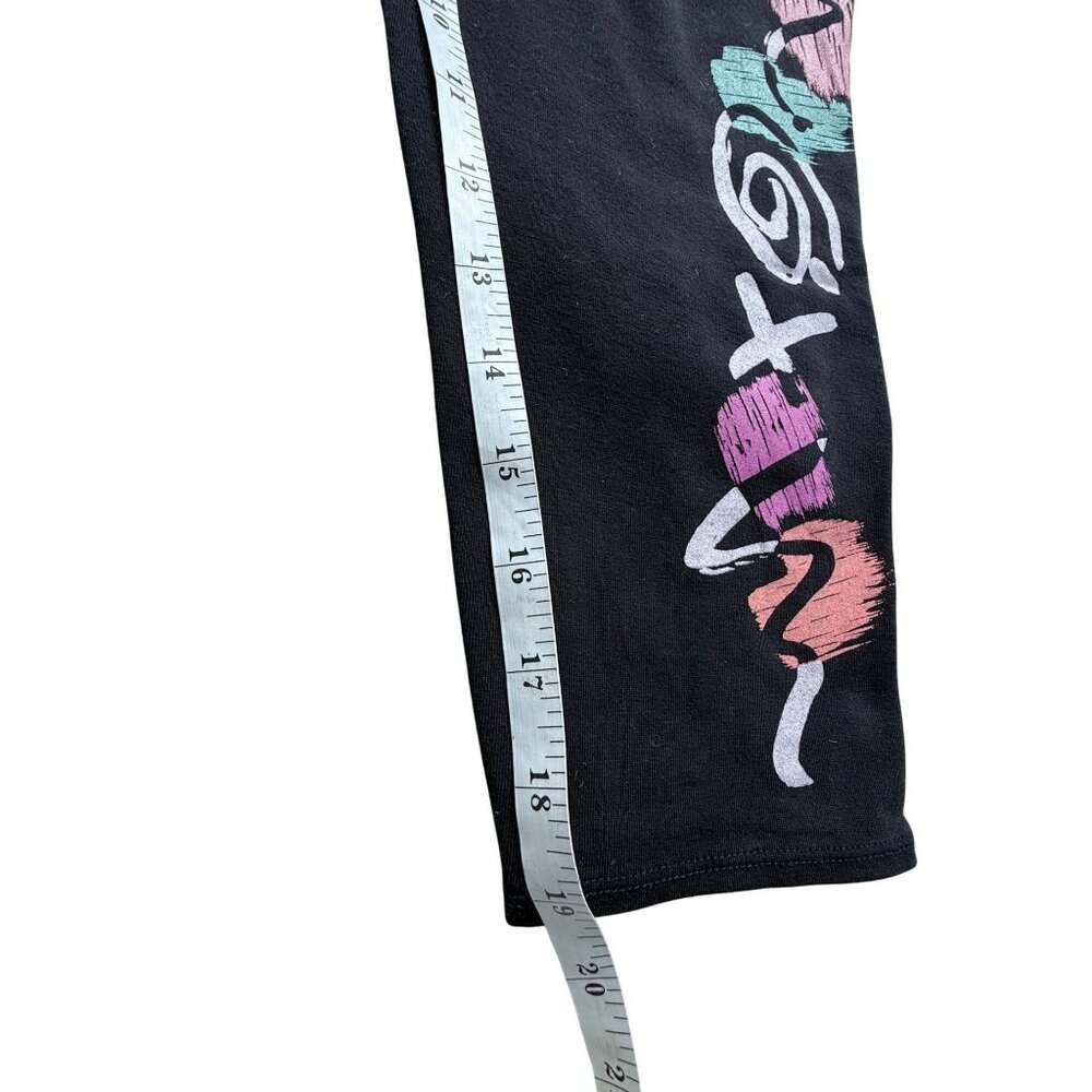 Vintage Jacques Moret Black Leggings With Colorful Abstract Design 55% Cotton Wo - Picture 8 of 13